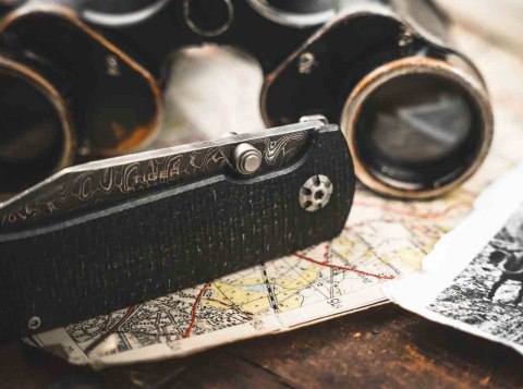 Nóż Boker Manufaktur Solingen Tiger-Damascus z ostrzem mozaikowym