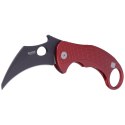 Nóż składany LionSteel L.E.One Karambit Red Aluminium, Chemical Black MagnaCut by Emerson Design (LE1 A RB)