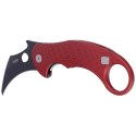 Nóż składany LionSteel L.E.One Karambit Red Aluminium, Chemical Black MagnaCut by Emerson Design (LE1 A RB)