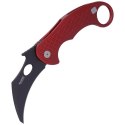 Nóż składany LionSteel L.E.One Karambit Red Aluminium, Chemical Black MagnaCut by Emerson Design (LE1 A RB)