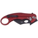 Nóż składany LionSteel L.E.One Karambit Red Aluminium, Chemical Black MagnaCut by Emerson Design (LE1 A RB)