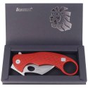 Nóż składany LionSteel L.E.One Karambit Red Aluminium, Stonewashed MagnaCut by Emerson Design (LE1 A RS)