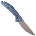 Nóż składany WE Knife Quixotic Blue Titanium, Silver Bead Blasted CPM 20CV (WE21016-3)