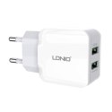 Ładowarka sieciowa LDNIO A2202, 2x USB, 12W (biała)