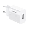 Ładowarka sieciowa Vipfan E01, 1x USB, 2.4A (biała)