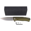 Nóż składany LionSteel Myto Green Aluminium, Stone Washed M390 by Molletta