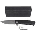 Nóż składany LionSteel Myto Black Aluminium, Stone Washed M390 by Molletta (MT01A BS)