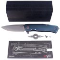 Nóż składany LionSteel Myto Blue Titanium, Satin M390 by Molletta (MT01 BL)