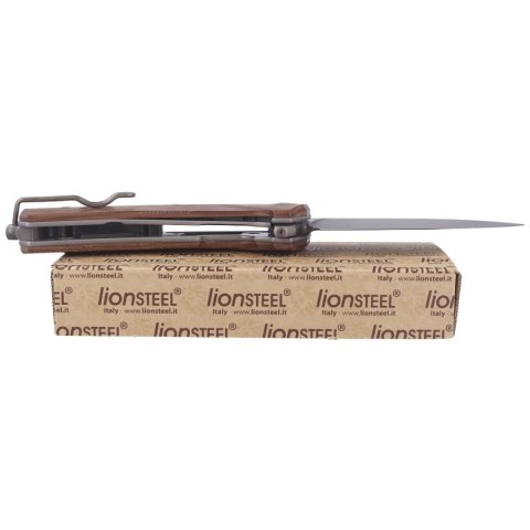 Nóż składany LionSteel KUR Santos Wood, PVD Stone Washed Sleipner by Michele Pensato (KUR BST)