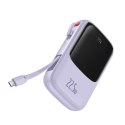 Powerbank Baseus Qpow Pro z kablem USB-C, USB-C, USB, 10000mAh, 22.5W (fioletowy)