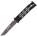 Nóż motylek K25 Balisong Rescue Black Aluminium, Titanium Coated (36215)