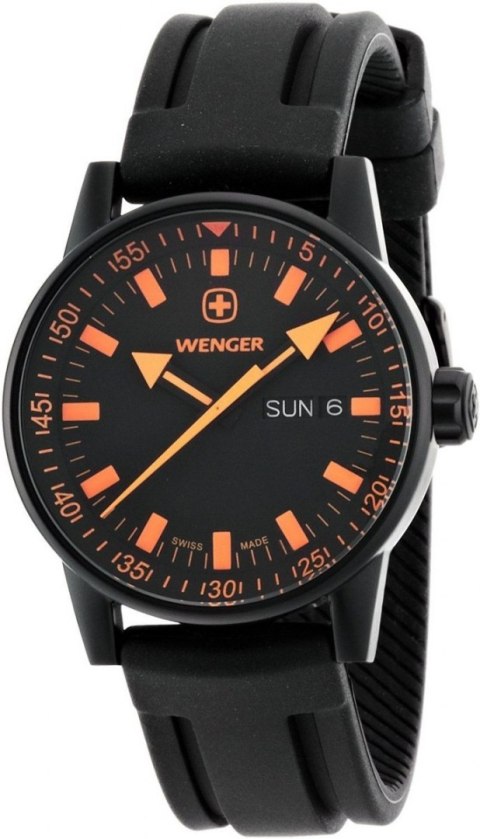 Zegarek Wenger Commando Black Line 70173, PVD, Black Dial, Silicone Strap