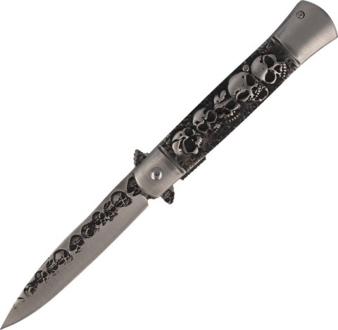 Nóż Herbertz Solingen Skull Italian Stiletto Style Stainless, Satin (584013)