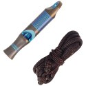 Gwizdek sygnalizacyjny We Knife Blue Titanium z linką Paracord (A-05BP)