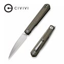 Nóż składany Civivi Knife Clavi Green Micarta, Silver Bead Blasted Nitro-V by Ostap Hel (C21019-3)