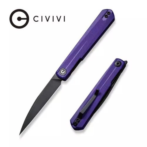 Nóż składany Civivi Knife Clavi Purple G10, Black Stonewashed Nitro-V by Ostap Hel (C21019-2)