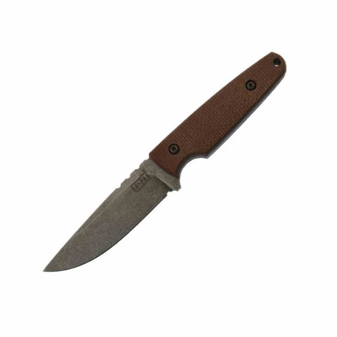 Nóż ZA-PAS Handie Stonewash Micarta Brązowy, stal O2, pochwa kydexowa