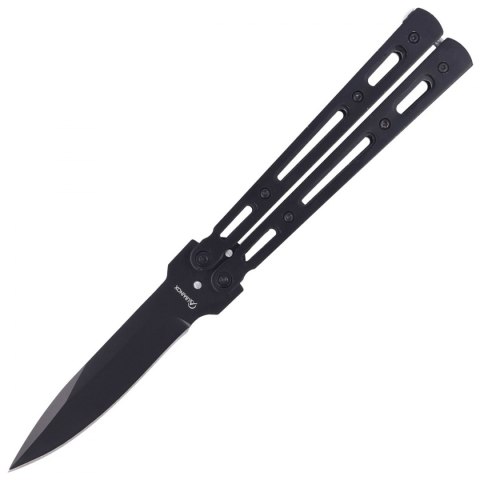 Nóż motylek Martinez Albainox Balisong Black Steel, Black Blade (02145)