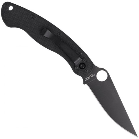 Nóż składany Spyderco Military Black G10, Black DLC CPM S30V by Sal Glesser (C36GPBK)