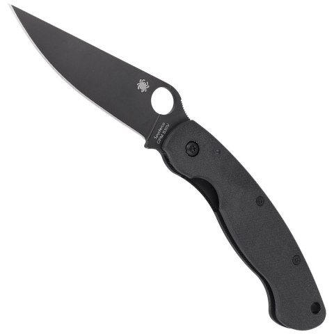Nóż składany Spyderco Military Black G10, Black DLC CPM S30V by Sal Glesser (C36GPBK)