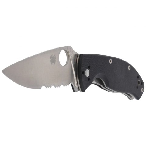 Nóż składany Spyderco Tenacious Black G10, Satin Combo 8Cr13MoV by Eric Glesser (C122GPS)