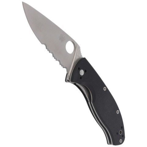 Nóż składany Spyderco Tenacious Black G10, Satin Combo 8Cr13MoV by Eric Glesser (C122GPS)