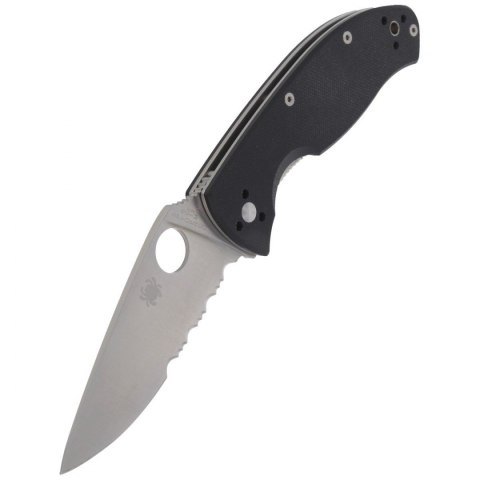Nóż składany Spyderco Tenacious Black G10, Satin Combo 8Cr13MoV by Eric Glesser (C122GPS)
