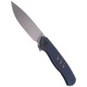 Nóż składany WE Knife Seer LE No 142/610 Blue Titanium, Rubber Silver CPM 20CV (WE20015-2)