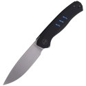 Nóż składany WE Knife Seer LE No 539/610 Black Titanium, Rubbed Silver CPM 20CV (WE20015-1)