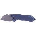 Nóż składany WE Knife High-Fin Blue Titanium, Gray Stonewashed CPM 20CV by Gavko Knives (WE22005-3)