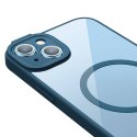 Zestaw ochronny Baseus Frame przeźroczyste etui magnetyczne i szkło hartowane do iPhone 14 (niebieski)