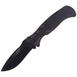 Nóż z krzesiwem Herbertz Solingen Brown Wood, Black Blade (594912)