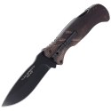 Nóż z krzesiwem Herbertz Solingen Brown Wood, Black Blade (594912)