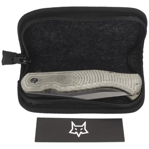Nóż składany Fox Eastwood Tiger OD Green Canvas Micarta, Stonewashed D2 by Gudy Van Poppel (FX-524 G)