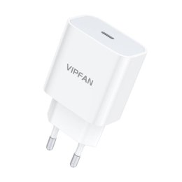 Ładowarka sieciowa VFAN E04, USB-C, 20W, QC 3.0 (biała)