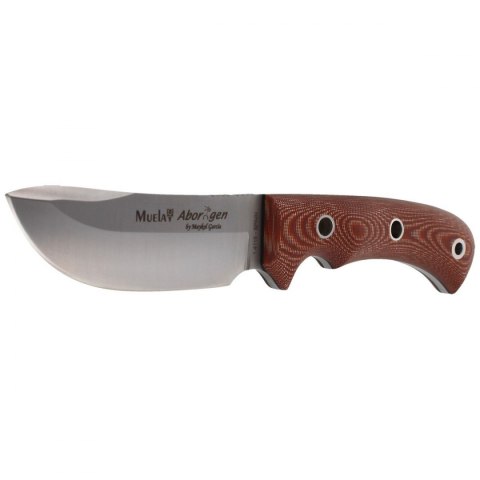 Nóż Muela Aborigen-12C Brown Canvas Micarta, Satin X50CrMoV15 by Maykol Garcia