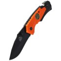 Nóż składany ratowniczy Puma Solingen Black / Orange Aluminium, Black Coated (333811)