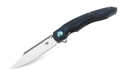 Nóż składany Bestech Fanga Carbon Fiber / Blue G10, Satin D2 by Kombou (BG18E)