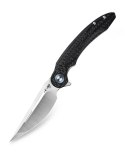 Nóż składany Bestech Irida Carbon Fiber / Black G10, Satin 14C28N by Kombou (BG25D)