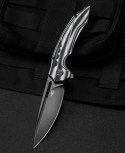 Nóż składany Bestech Ornetta Carbon Fiber / White G10, Black Stonewash N690 by Kombou (BL02D)