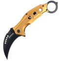 Nóż składany Böker Magnum Black Scorpion Karambit Gold Aluminium, Black Coated 440A (01MB713)