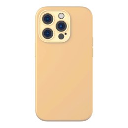 Etui Baseus Liquid Silica Gel do iPhone 14 Pro Max (żółte) +szkło hartowane +zestaw czyszczący