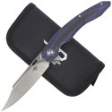 Nóż składany Bestech Fanga Carbon Fiber / Blue G10, Satin D2 by Kombou (BG18E)