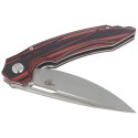 Nóż składany Bestech Ornetta Carbon Fiber / Red G10, Stonewash / Satin N690 by Kombou (BL02B)