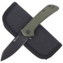 Nóż składany Sencut Fritch Green Canvas Micarta, Black Stonewashed 9Cr18MoV (S22014-1)