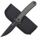 Nóż składany Sencut Scitus Dark Green Canvas Micarta, Black Stonewashed D2 by Ostap Hel (S21042-3)