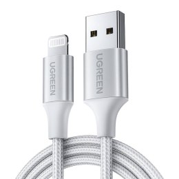 Kabel Lightning do USB UGREEN 2.4A US199, 1.5m (srebrny)