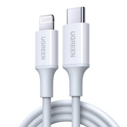 Kabel ładowania USB-C do Lightning UGREEN, PD 3A, 0,5m 	US171(biały)