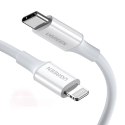 Kabel ładowania USB-C do Lightning UGREEN, PD 3A, 0,5m 	US171(biały)