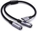 Rozdzielacz audio AUX UGREEN 	AV144 kabel USB-C, 25cm (czarny)
